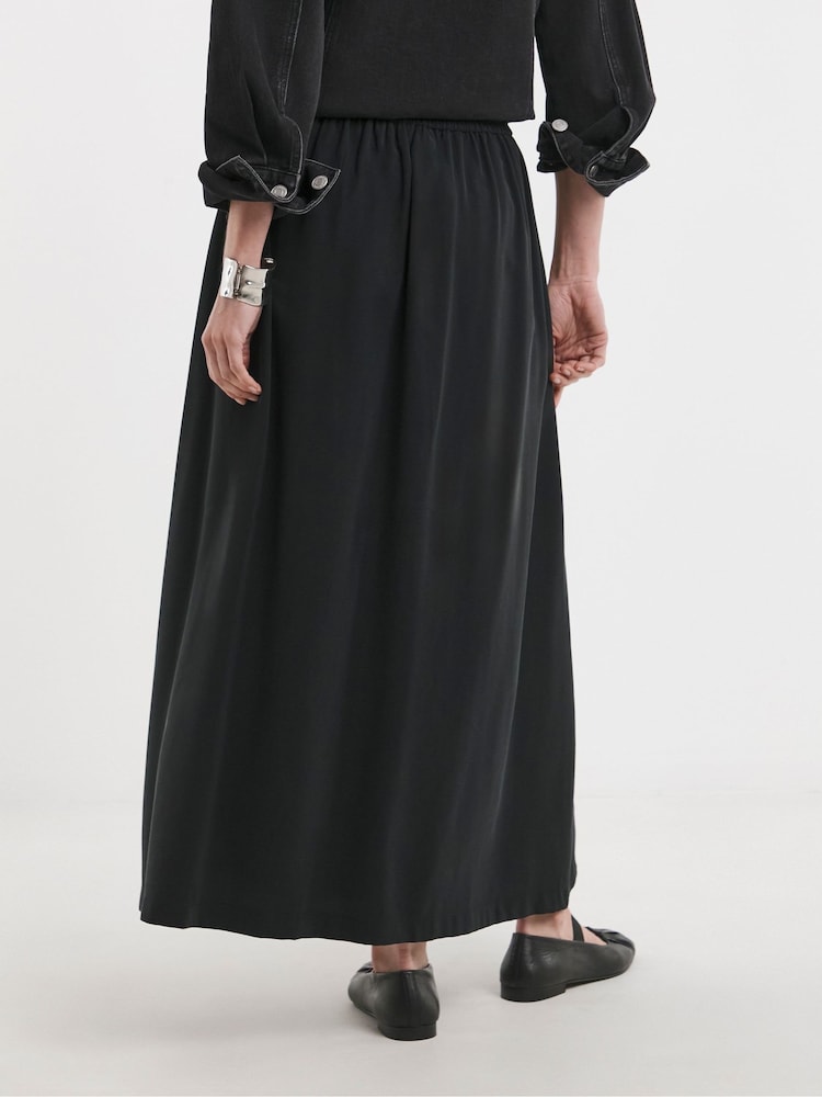 JD Williams Black Laundered Full Maxi Skirt - Image 2 of 4