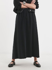 JD Williams Black Laundered Full Maxi Skirt - Image 3 of 4