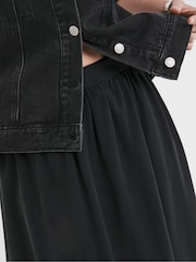 JD Williams Black Laundered Full Maxi Skirt - Image 4 of 4