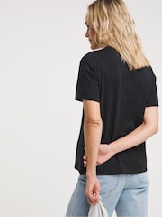 JD Williams Black 100% Cotton Crew Neck T-Shirts 5 Pack - Image 3 of 5
