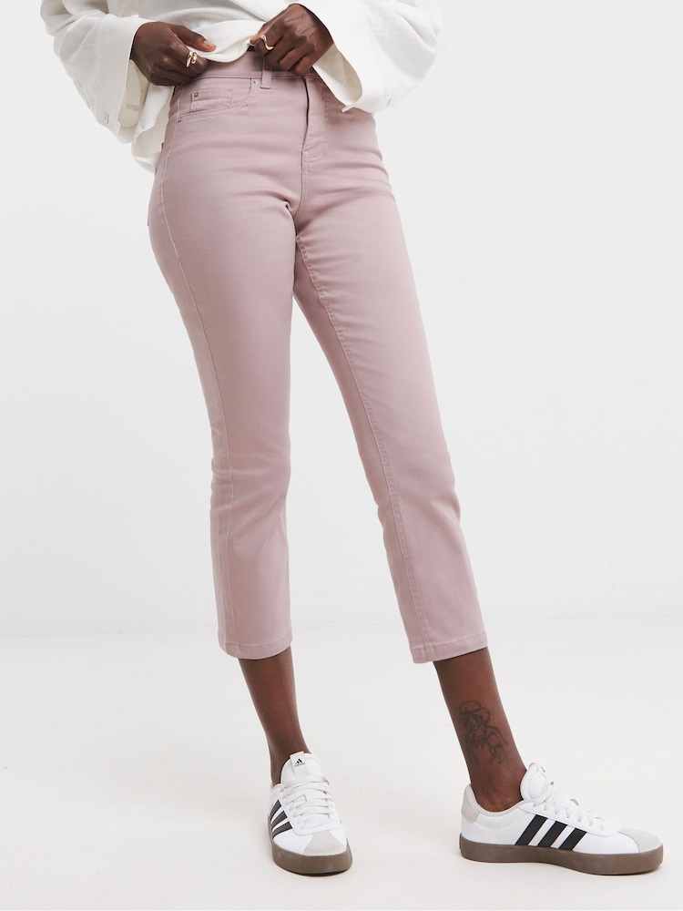 JD Williams Pink 24/7 Crop Jeans - Image 1 of 4