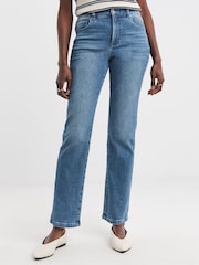 JD Williams Blue Magisculpt Straight Leg Jeans - Image 4 of 4