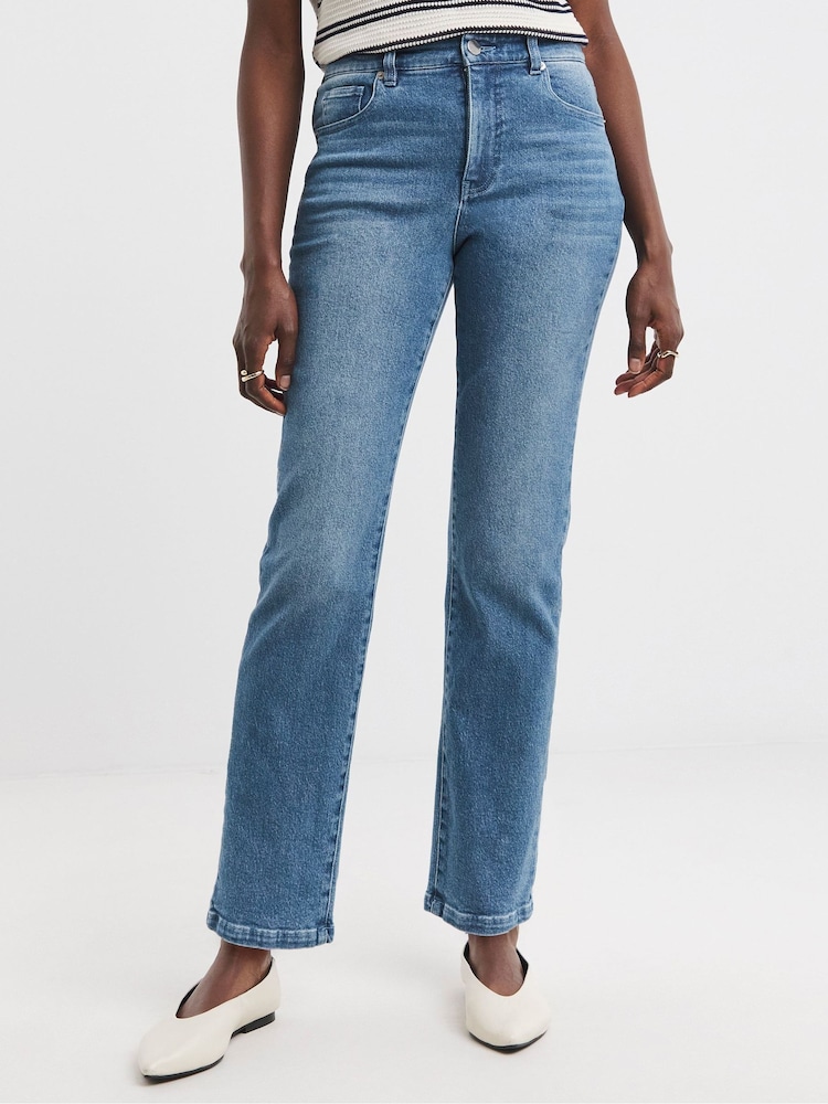 JD Williams Blue Magisculpt Straight Leg Jeans - Image 4 of 4