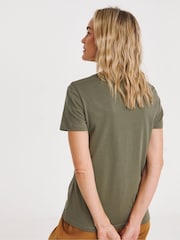 JD Williams Black Pink/Black/White/Khaki/Navy 5 Pack V-Neck T-Shirts - Image 3 of 5