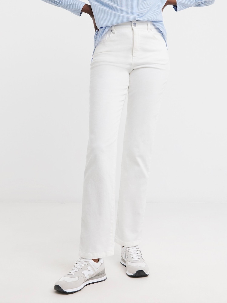 JD Williams White Magisculpt Straight Leg Jeans - Image 1 of 4