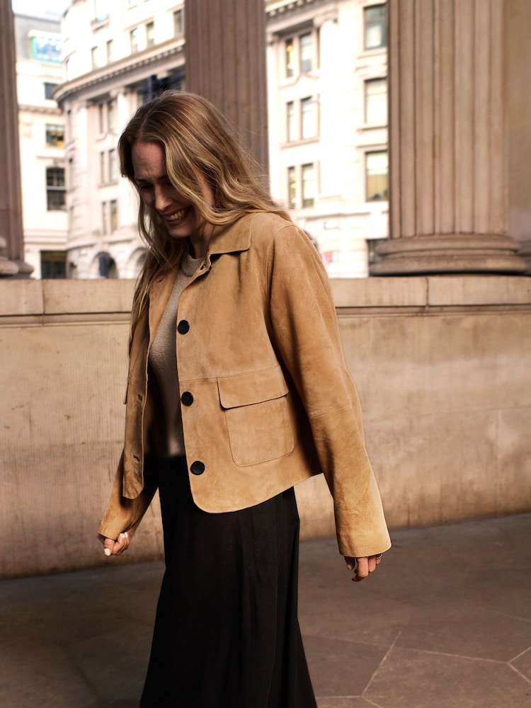 Anthology By JD Williams Brown Suede Trucker Jacket - Image 2 of 6