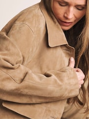 Anthology By JD Williams Brown Suede Trucker Jacket - Image 4 of 6