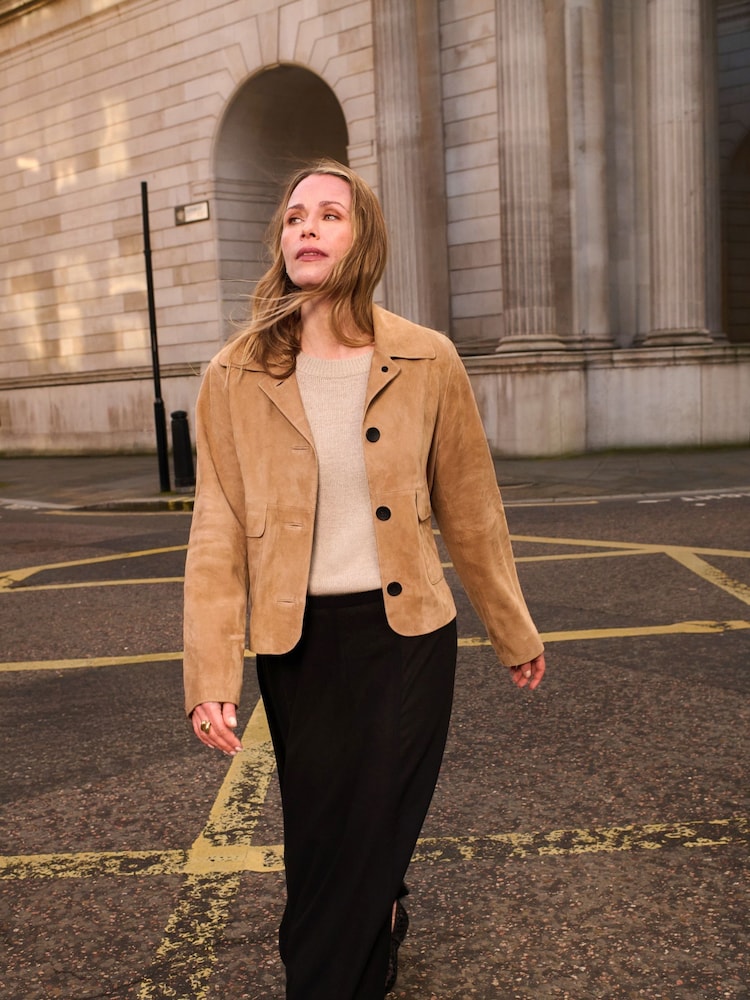 Anthology By JD Williams Brown Suede Trucker Jacket - Image 6 of 6