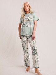 JD Williams Green Pyjamas Set - Image 1 of 4