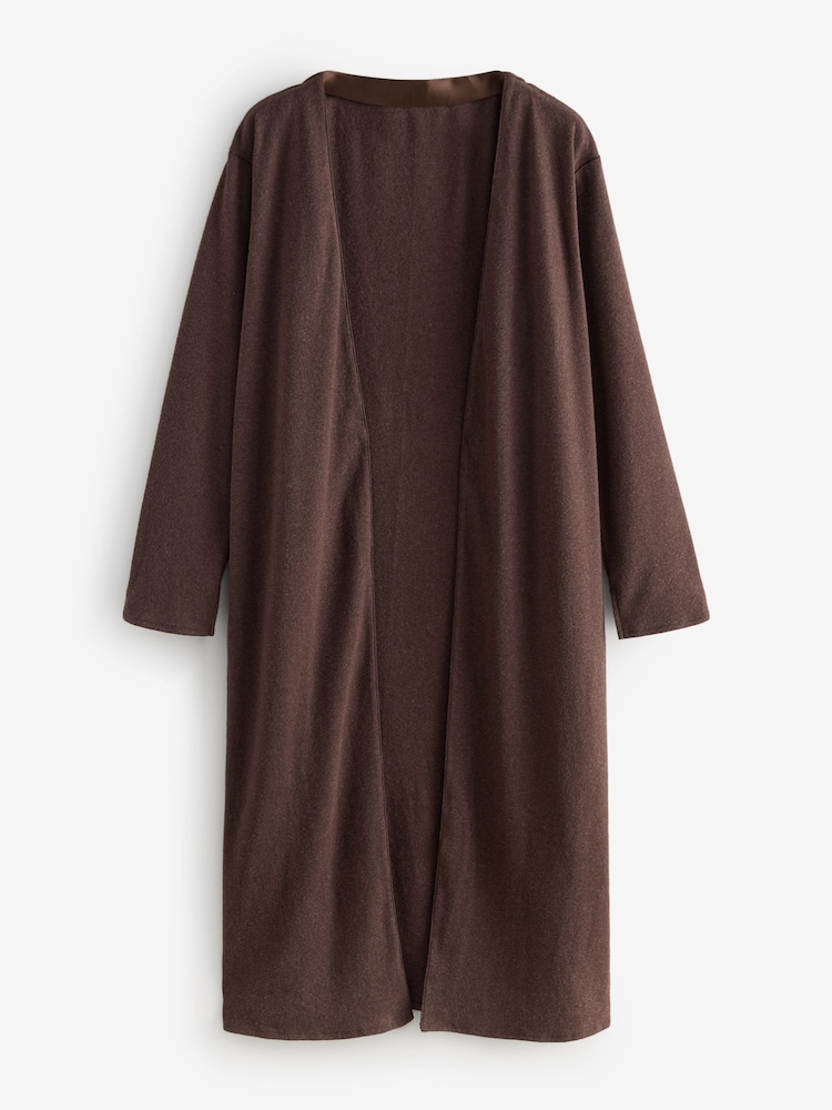Laura Ashley Chocolate Brown Longline Lounge Cardigan - Image 1 of 3 Laura Ashley Chocolate Brown Longline Lounge Cardigan - Image 1 of 3