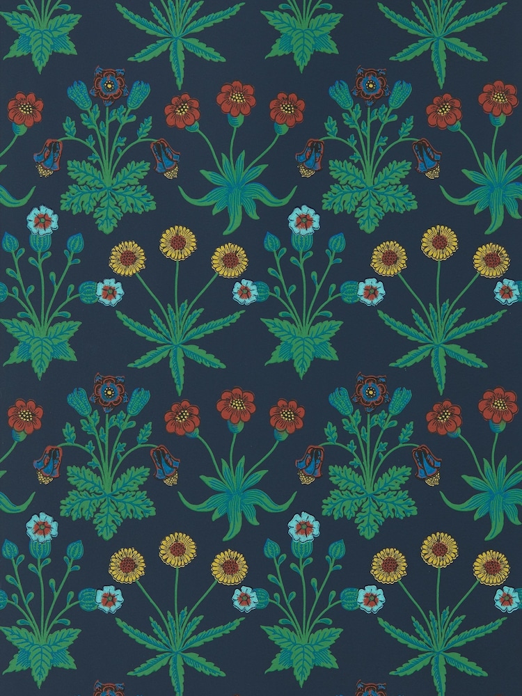 Morris & Co Midnight Daisy Bedford Park Wallpaper - Image 1 of 1