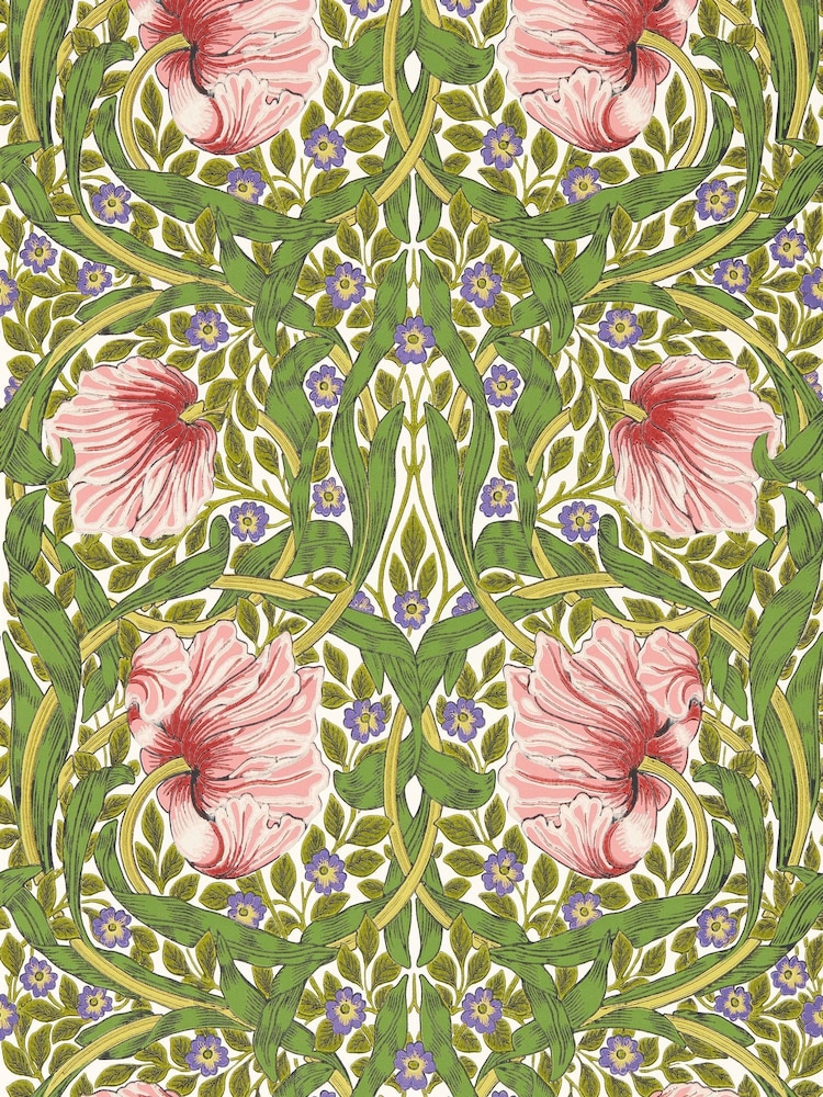 Morris & Co Sap Green Strawberry Pimpernel Bedford Park Wallpaper - Image 1 of 1