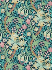 Morris & Co Galactic Ink Golden Lily Bedford Park Wallpaper - Image 1 of 1