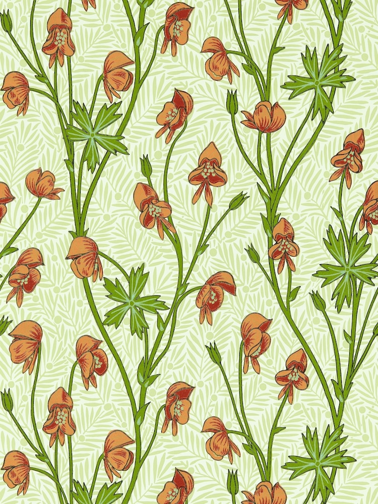 Morris & Co Tangerine Sage Monkshood Bedford Park Wallpaper - Image 1 of 2