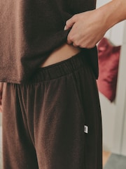 Laura Ashley Chocolate Brown Knit Lounge Trousers - Image 4 of 7