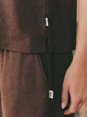 Laura Ashley Chocolate Brown Lounge Knit Vest Top - Image 4 of 7