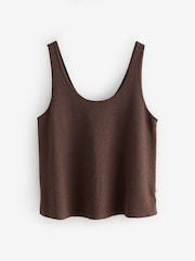 Laura Ashley Chocolate Brown Lounge Knit Vest Top - Image 5 of 7