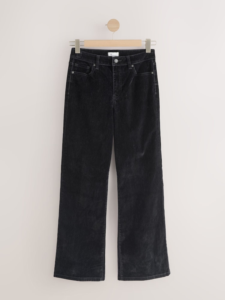 Black Flocked N. Premium Wide Leg Jeans - Image 1 of 4