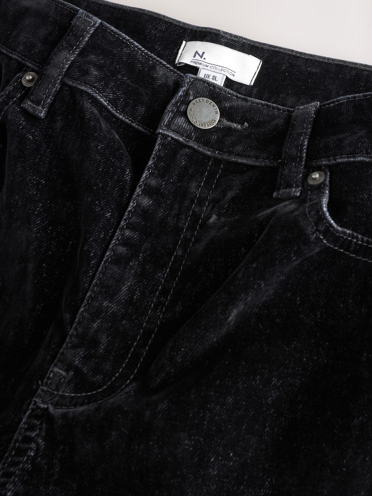 Black Flocked N. Premium Wide Leg Jeans - Image 2 of 4