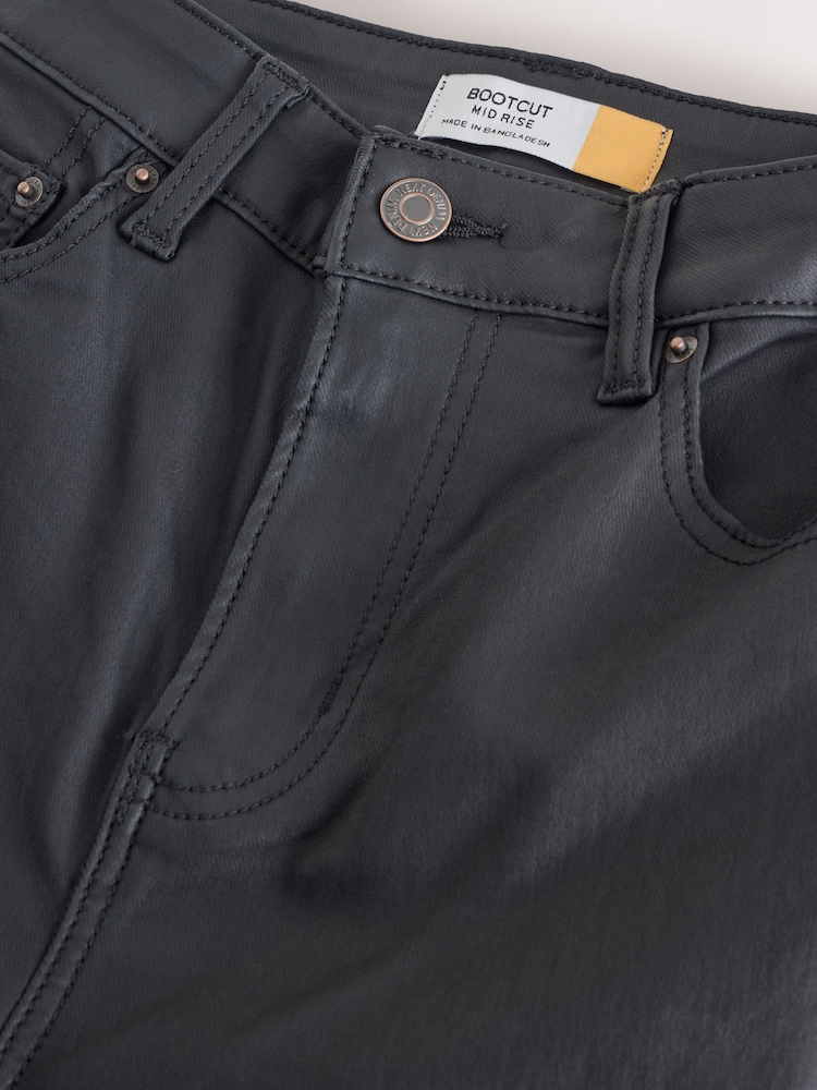Black Coated Bootcut Jeans - Image 2 of 4
