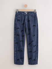 Rinse Blue Bow Embellished Barrel Leg Jeans - Image 1 of 5