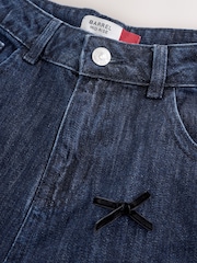 Rinse Blue Bow Embellished Barrel Leg Jeans - Image 2 of 5