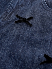 Rinse Blue Bow Embellished Barrel Leg Jeans - Image 3 of 5