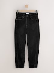 Schwarz - N. Premium Flocked Comfort Stretch Denim Barrel Jeans - Bild 9 von 14