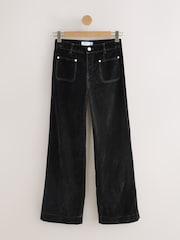 Black N. Premium Flocked High Waist Wide Leg Jeans - Image 1 of 4