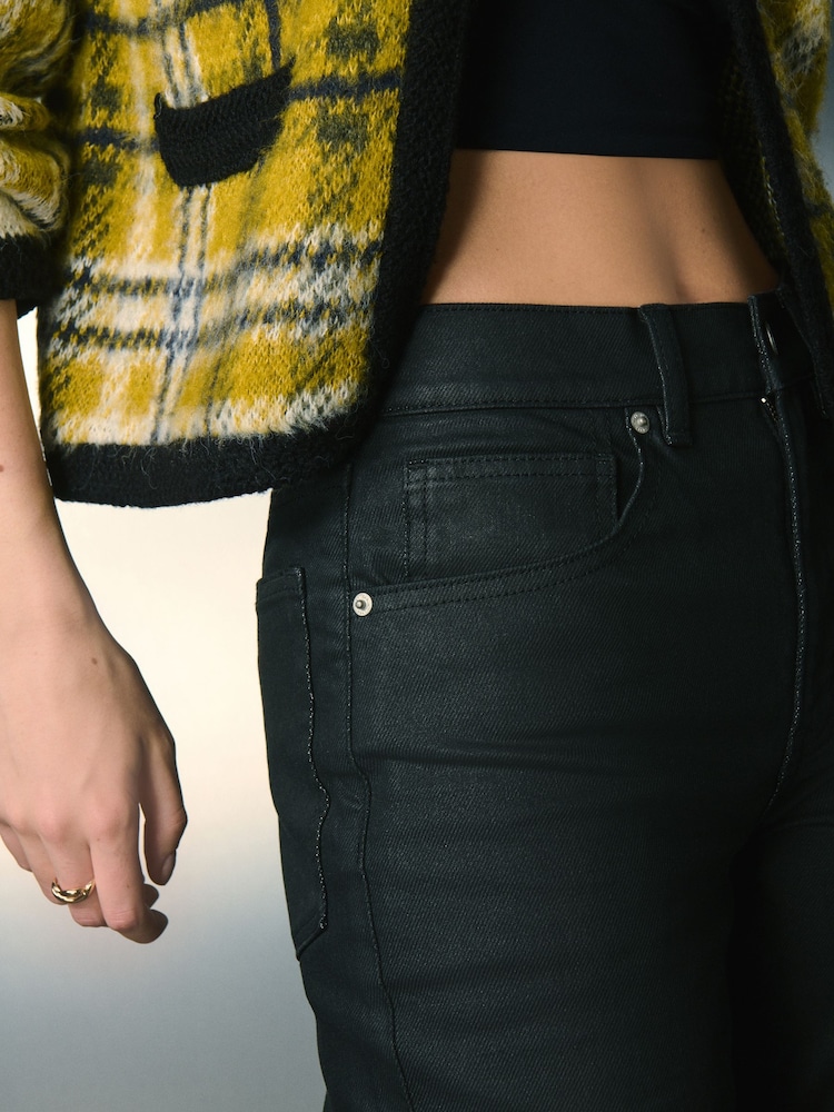 Buy Black Coated Mom Comfort Stretch Column Jeans from the Next UK