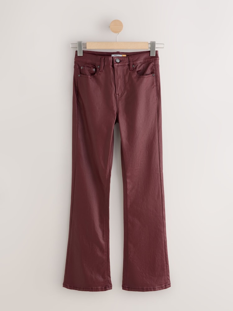 Berry Red Coated Bootcut Jeans - Image 1 of 4 Berry Red Coated Bootcut Jeans - Image 1 of 4
