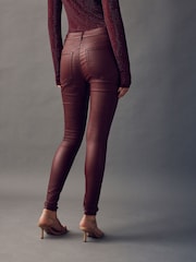 Berry Red Coated Denim Skinny Jeans - Image 3 of 9