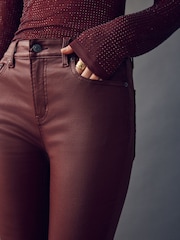 Berry Red Coated Denim Skinny Jeans - Image 5 of 9