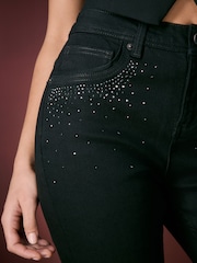 Black Embellished Pocket Supersoft Skinny Jeans - Image 5 of 9