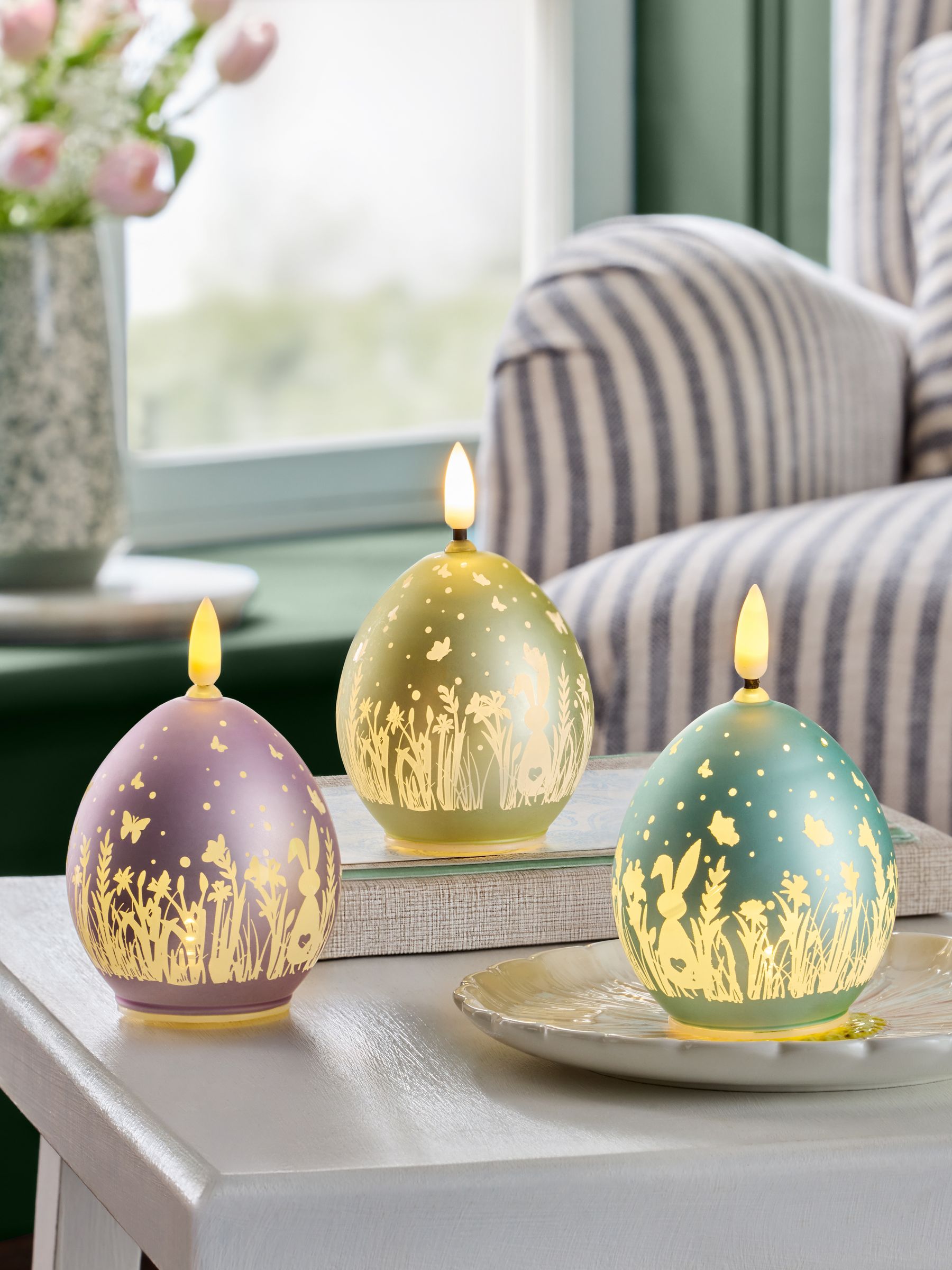 Buy Set of 3 Multicolour Easter Egg LED Candles from the Next UK