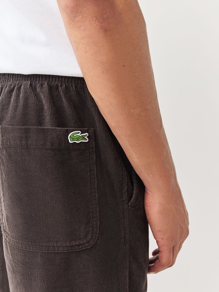 Lacoste Brown Lightweight Cotton Courdory Trousers - Image 6 of 6