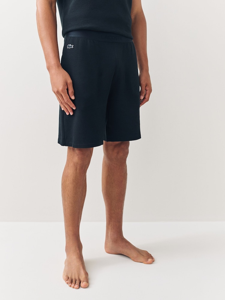 Lacoste Black Waffle Shorts - Image 1 of 5