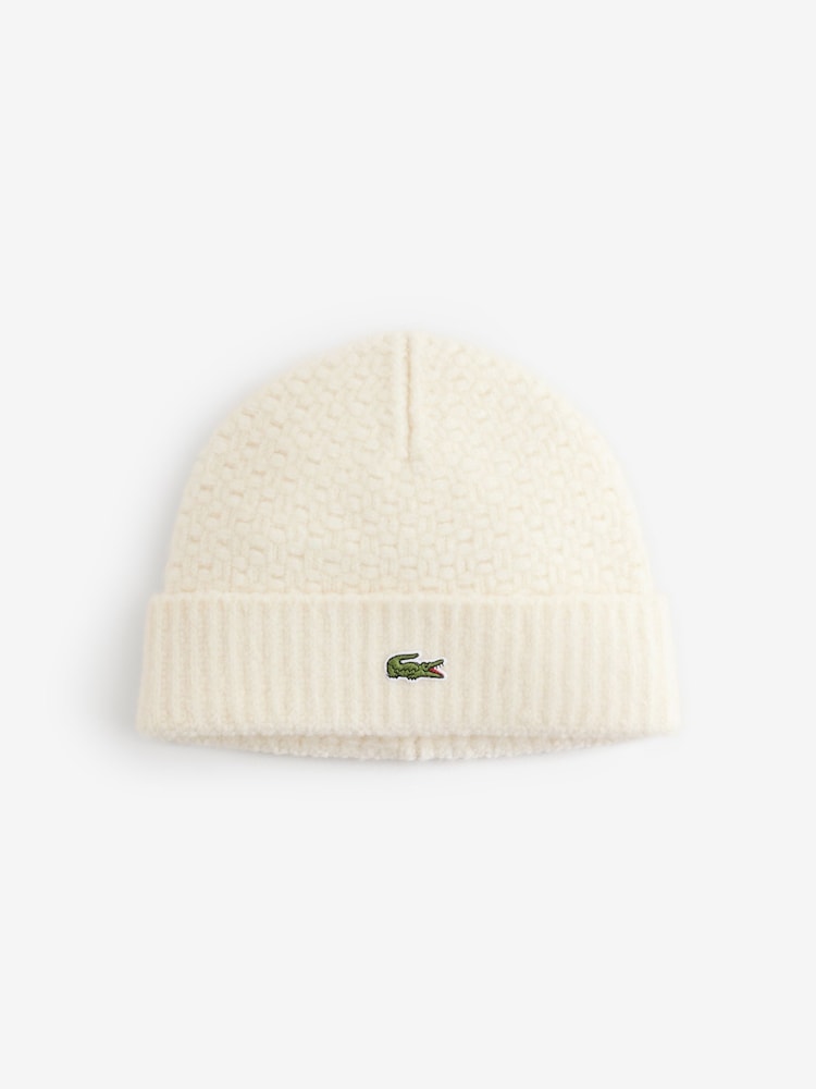 Lacoste Fuzzy Wool Decorative Knit Detail Beanie - Slika 1 iz 1