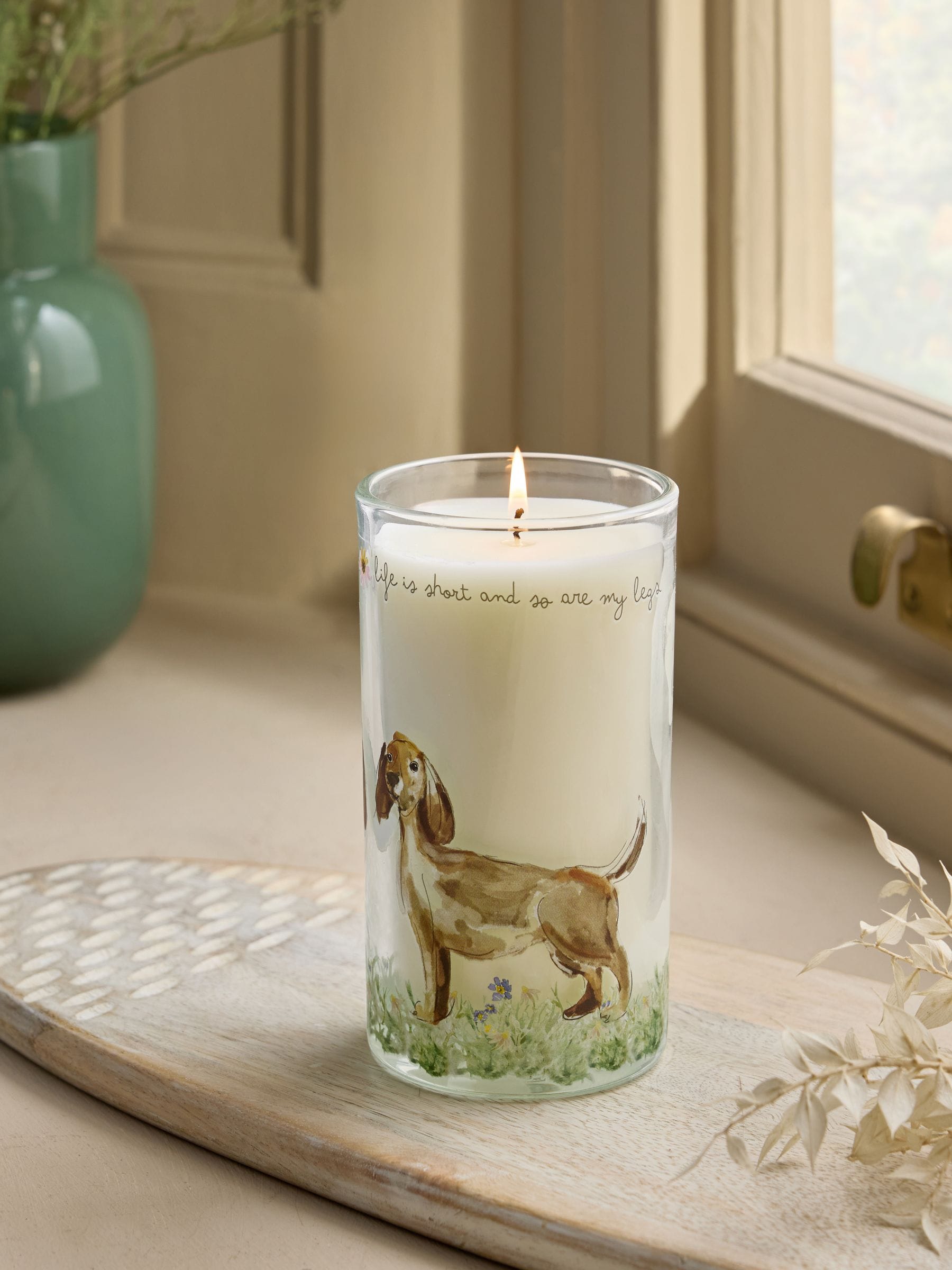 Sausage Dog Pure Linen Pillar Candle