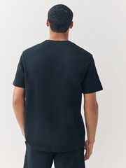 Lacoste Black Waffle Loungewear T-Shirt - Image 3 of 6