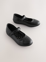 Black Leather Wide Fit (G) Mary Jane School Shoes - Image 1 of 5