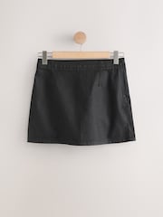 Black Coated Mini Denim Skirt - Image 1 of 3