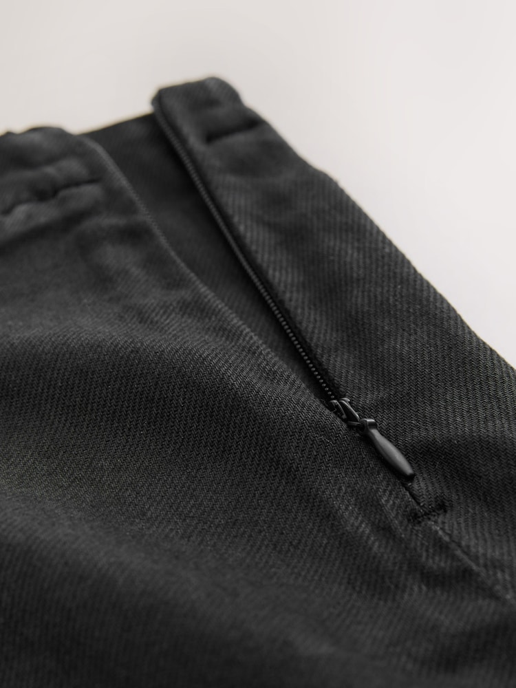 Black Coated Mini Denim Skirt - Image 2 of 3 Black Coated Mini Denim Skirt - Image 2 of 3