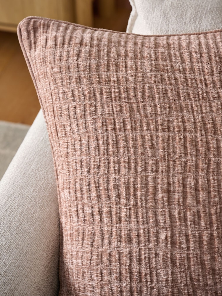 Pink Textured Chenille 59 x 59cm Cushion - Image 2 of 5 Pink Textured Chenille 59 x 59cm Cushion - Image 2 of 5