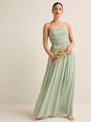 Light Sage Green Mesh Multiway Bridesmaid Wedding Maxi Dress - Image 2 of 9
