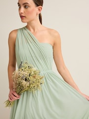 Light Sage Green Mesh Multiway Bridesmaid Wedding Maxi Dress - Image 6 of 9