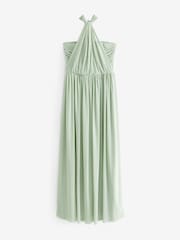 Light Sage Green Mesh Multiway Bridesmaid Wedding Maxi Dress - Image 8 of 9
