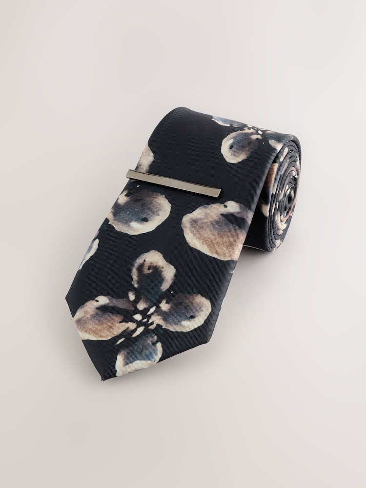 Black Pattern Tie - Image 1 of 3