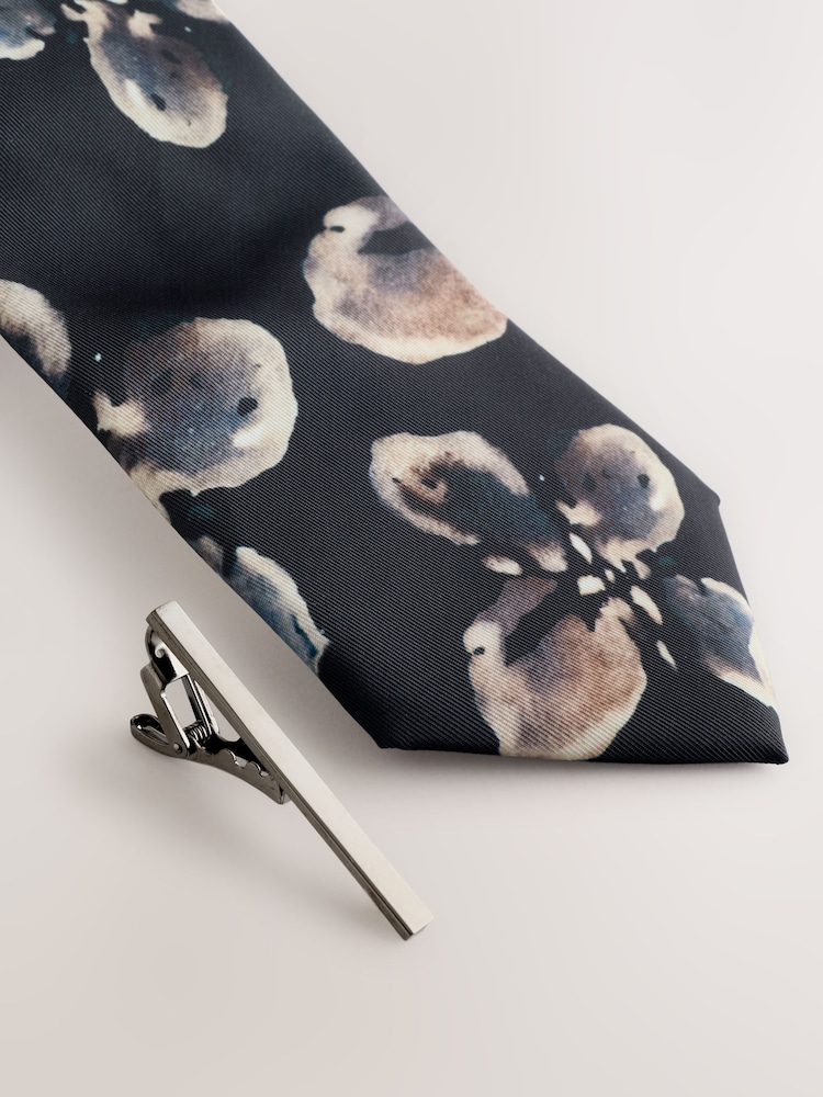 Black Pattern Tie - Image 2 of 3