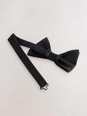 Black Bow with Pocket Square and Flower Pin - Image 2 of 3